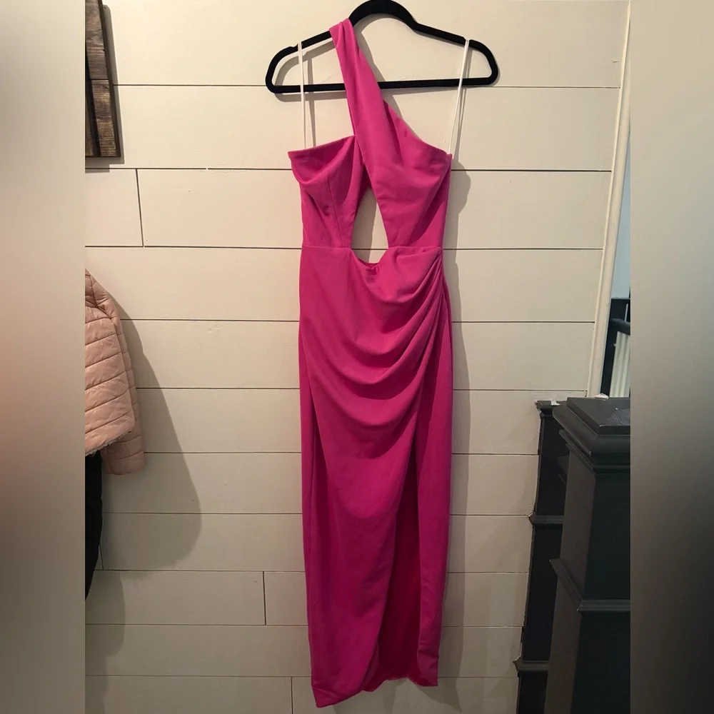 Katie May Pink One Shoulder Dress - Picture 3 of 7